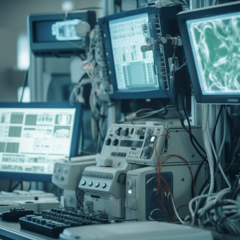 futuristic-robotic-arm-repairs-computer-equipment-indoors-generative-ai